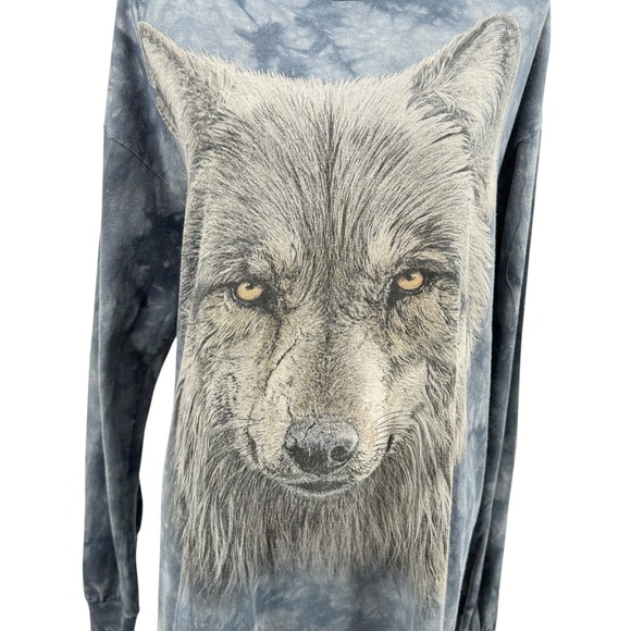 The Mountain Womens Long Sleeve Wolf Tie Dye Graphic T‎ Shirt Top - Picture 4 of 8